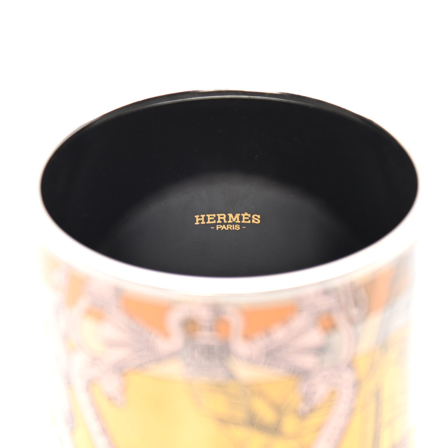 Hermes Enamel Printed Della Cavalleria Mega Wide Bracelet 65 Gold 4 of 4