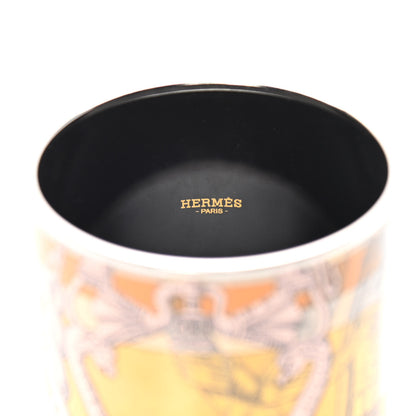 Hermes Enamel Printed Della Cavalleria Mega Wide Bracelet 65 Gold 4 of 4