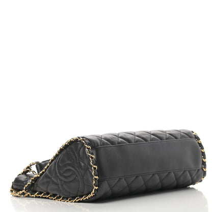 Chanel Calfskin Quilted Medium Chain Me Hobo Black 4 of 12