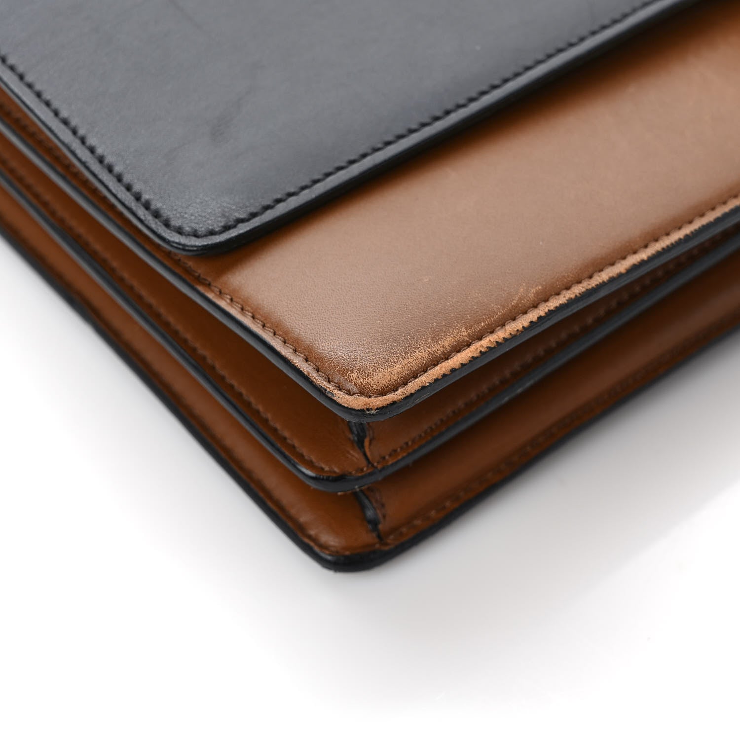 Celine Calfskin Medium Bi-Color Case Flap Camel 9 of 12