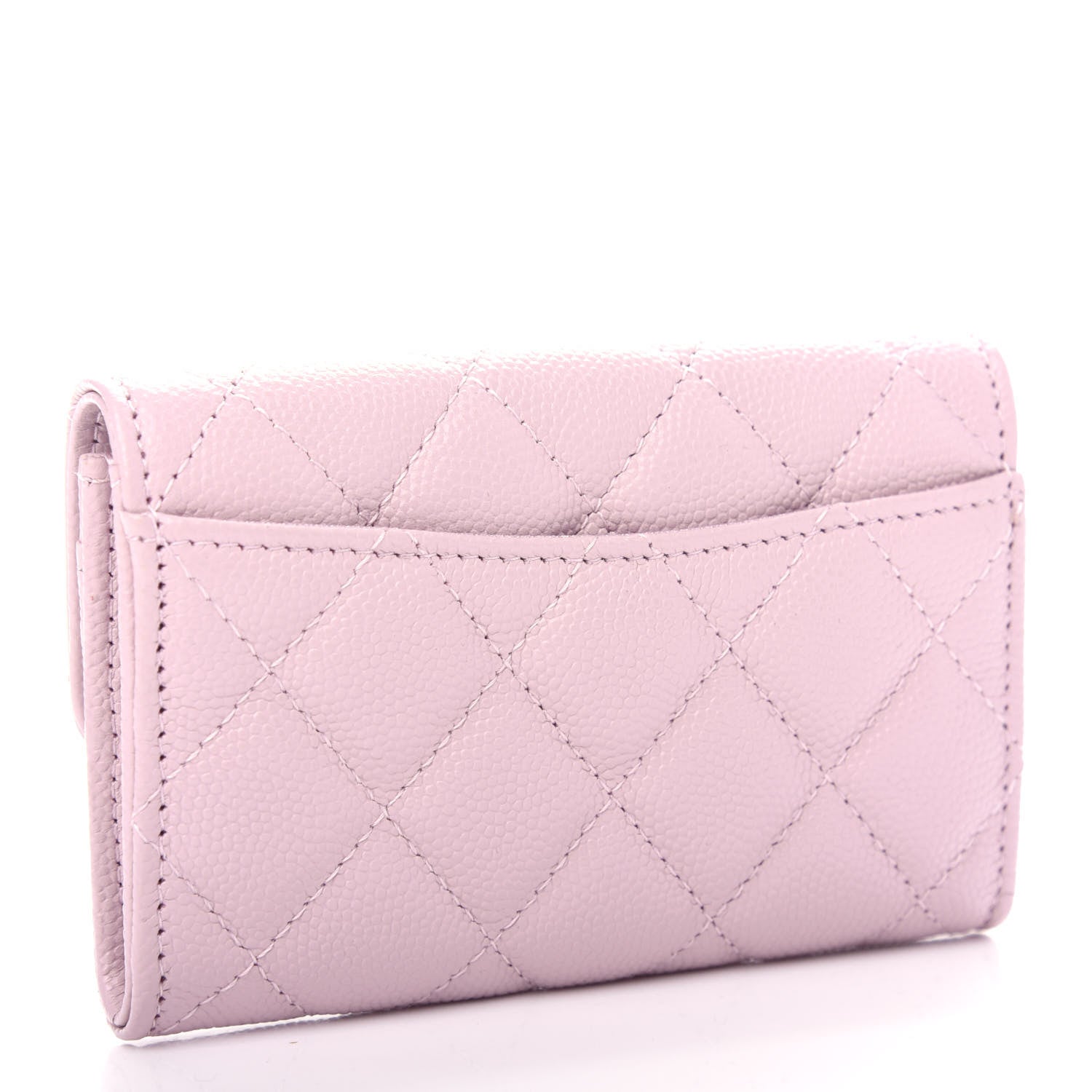 Chanel Caviar Quilted Flap Card Holder Wallet Light Pink 3 of 9
