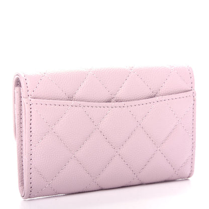 Chanel Caviar Quilted Flap Card Holder Wallet Light Pink 3 of 9