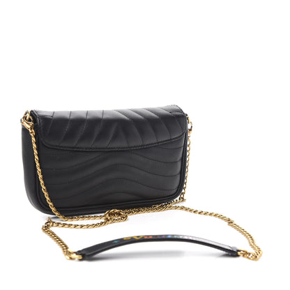 Louis Vuitton Calfskin New Wave Chain Pochette Black 2 of 9