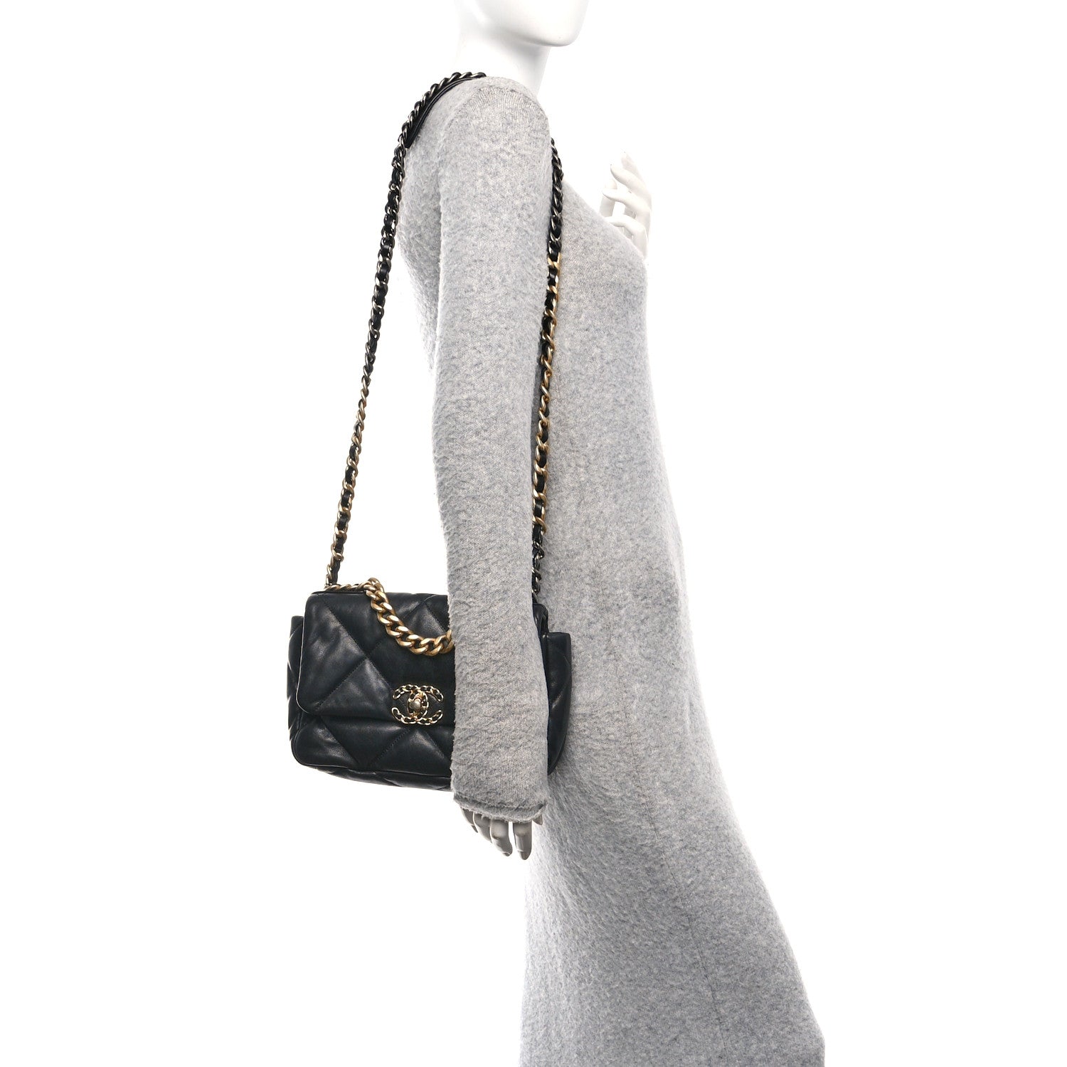 Chanel Goatskin Quilted Medium Chanel 19 Flap Black 2 of 10