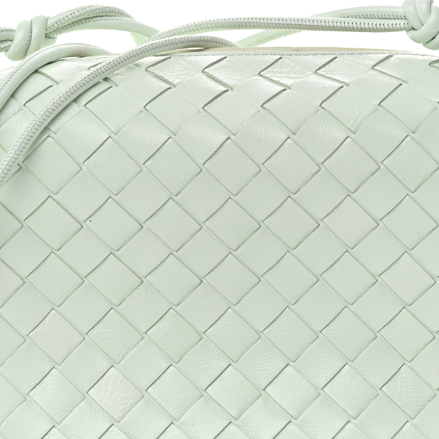 Bottega Veneta Polished Patent Intrecciato Knot Small Loop Camera Bag Glacier Muse 7 of 12
