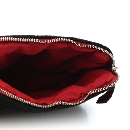 Hermes Wool Felt Bolide Travel Cosmetic Pouch Black 4 of 4