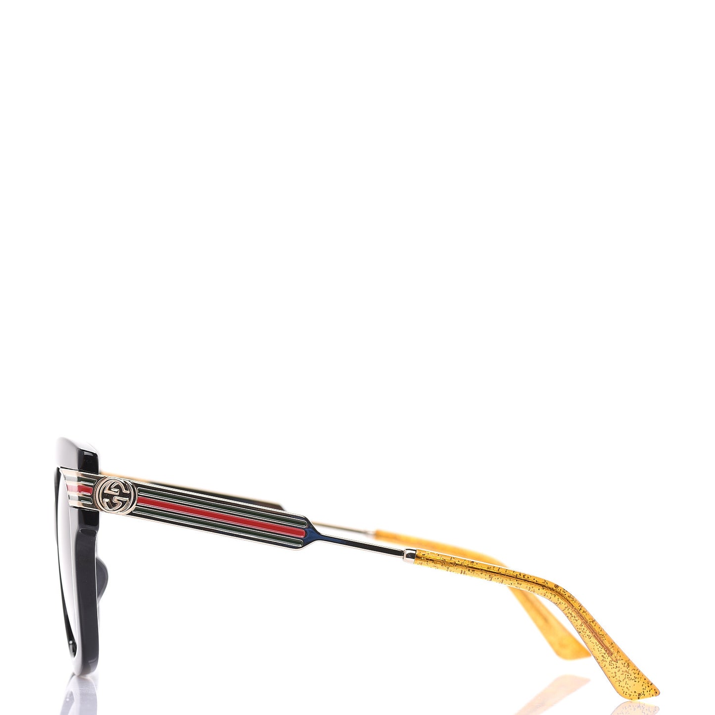 Acetate Square Frame Web Sunglasses GG0281SA Black