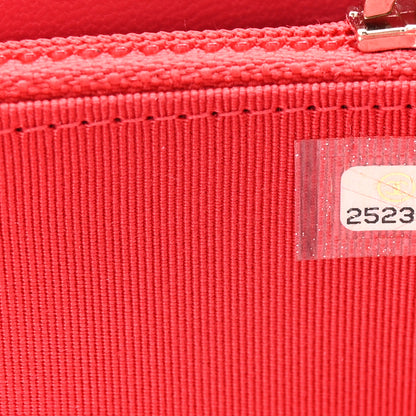 Chanel Lambskin Quilted Small Zip Around Wallet Red 8 of 9