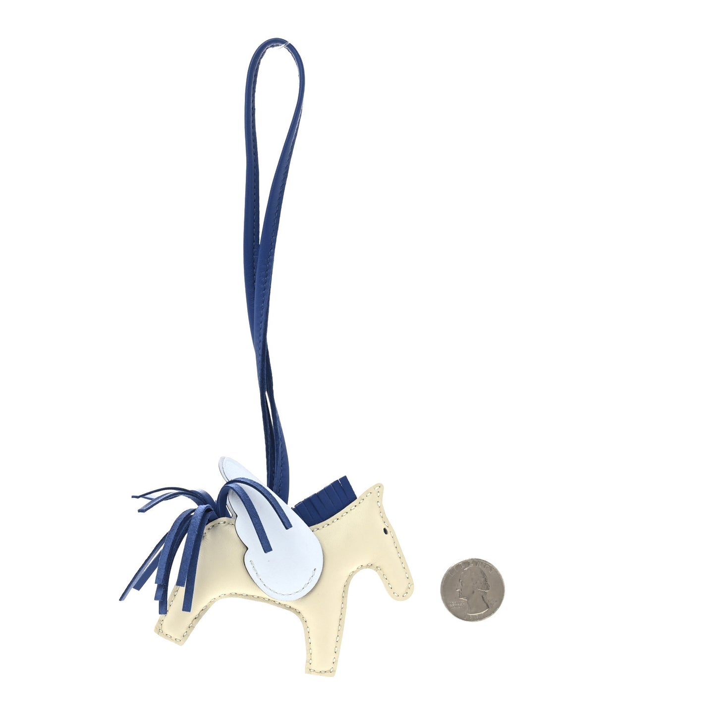 Milo Lambskin Grigri Rodeo Pegase Horse Bag Charm PM Craie Bleu De France Bleu Brume