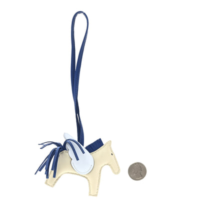Hermes Milo Lambskin Grigri Rodeo Pegase Horse Bag Charm PM Craie Bleu De France Bleu Brume 2 of 5