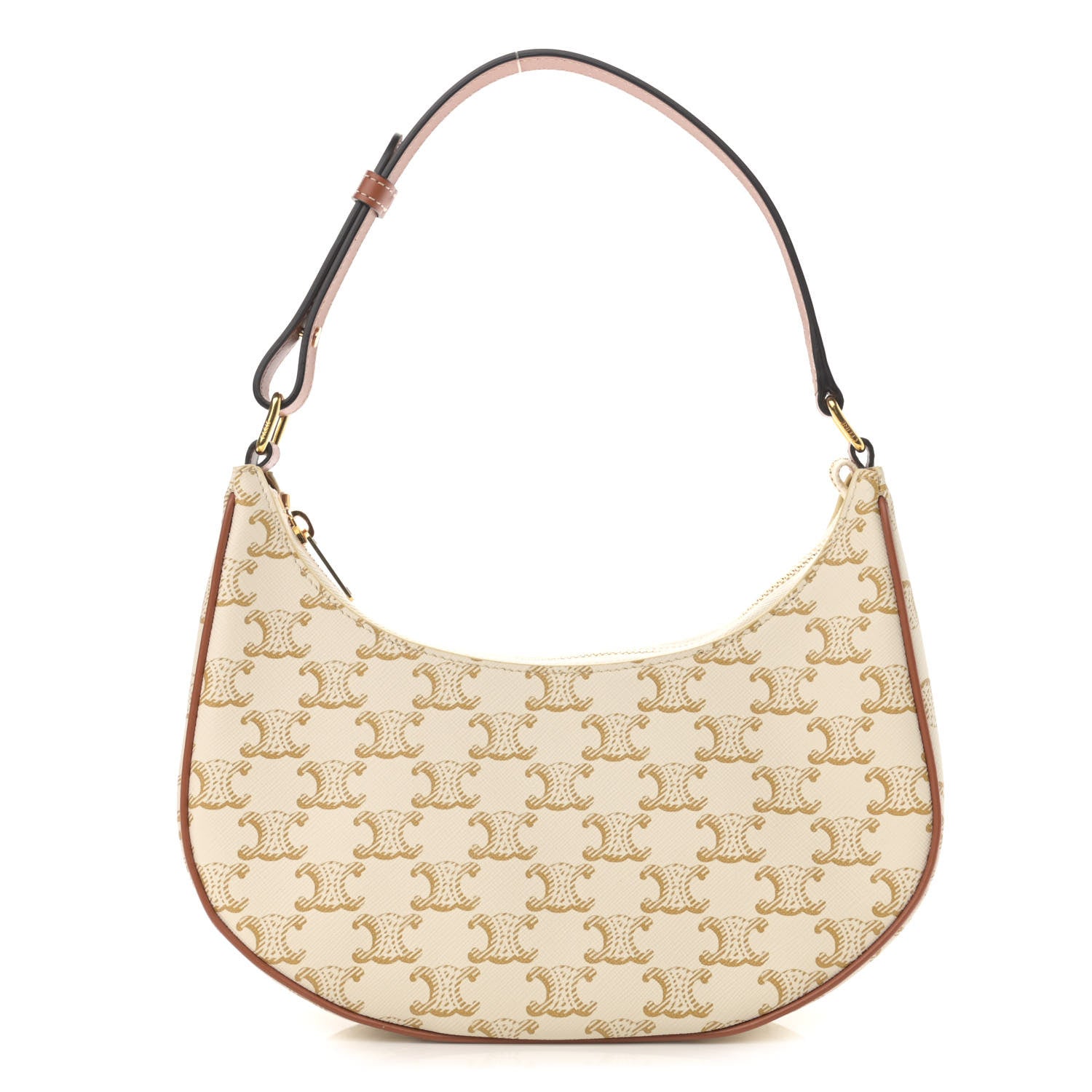 Celine Canvas Calfskin Ava Triomphe Shoulder Bag White 1 of 11