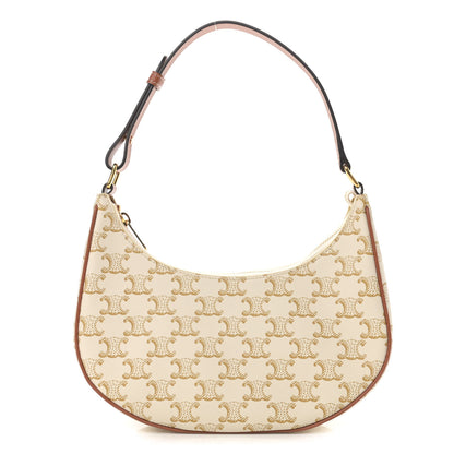 Celine Canvas Calfskin Ava Triomphe Shoulder Bag White 1 of 11