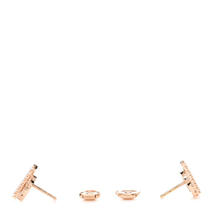 Hermes 18K Rose Gold Diamond Finesse Earrings 3 of 5