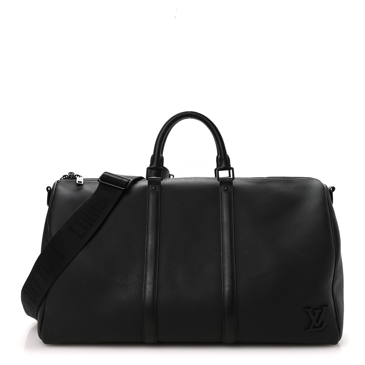 Grained Calfskin Aerogram Keepall Bandouliere 50 Black