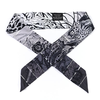 Hermes Silk Jungle Love Rainbow Twilly Gris Black White 1 of 4