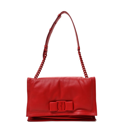 Salvatore Ferragamo Calfskin Small Viva Bow Shoulder Bag Red 1 of 8