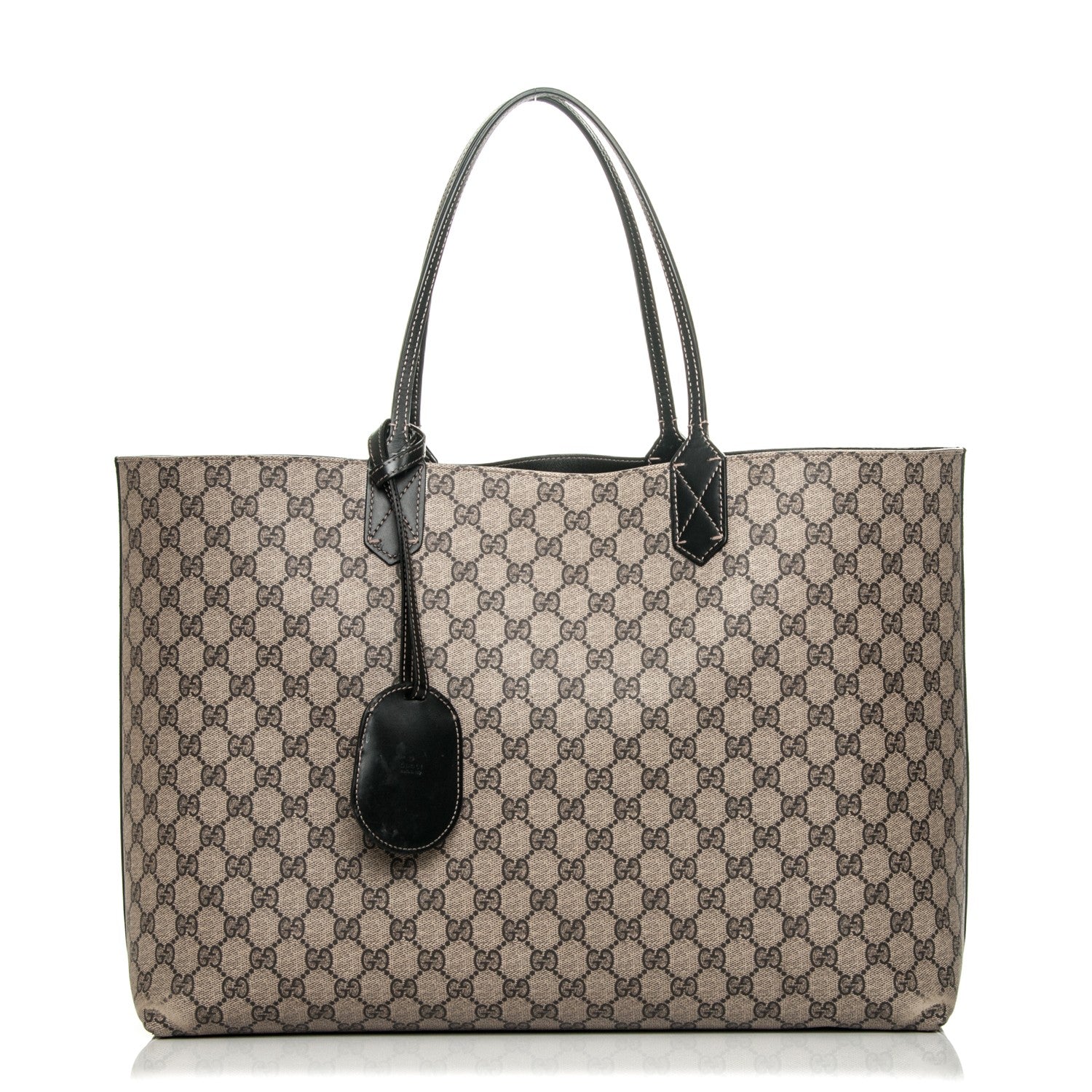 Gucci GG Supreme Monogram Large Reversible Tote Beige Black 1 of 4
