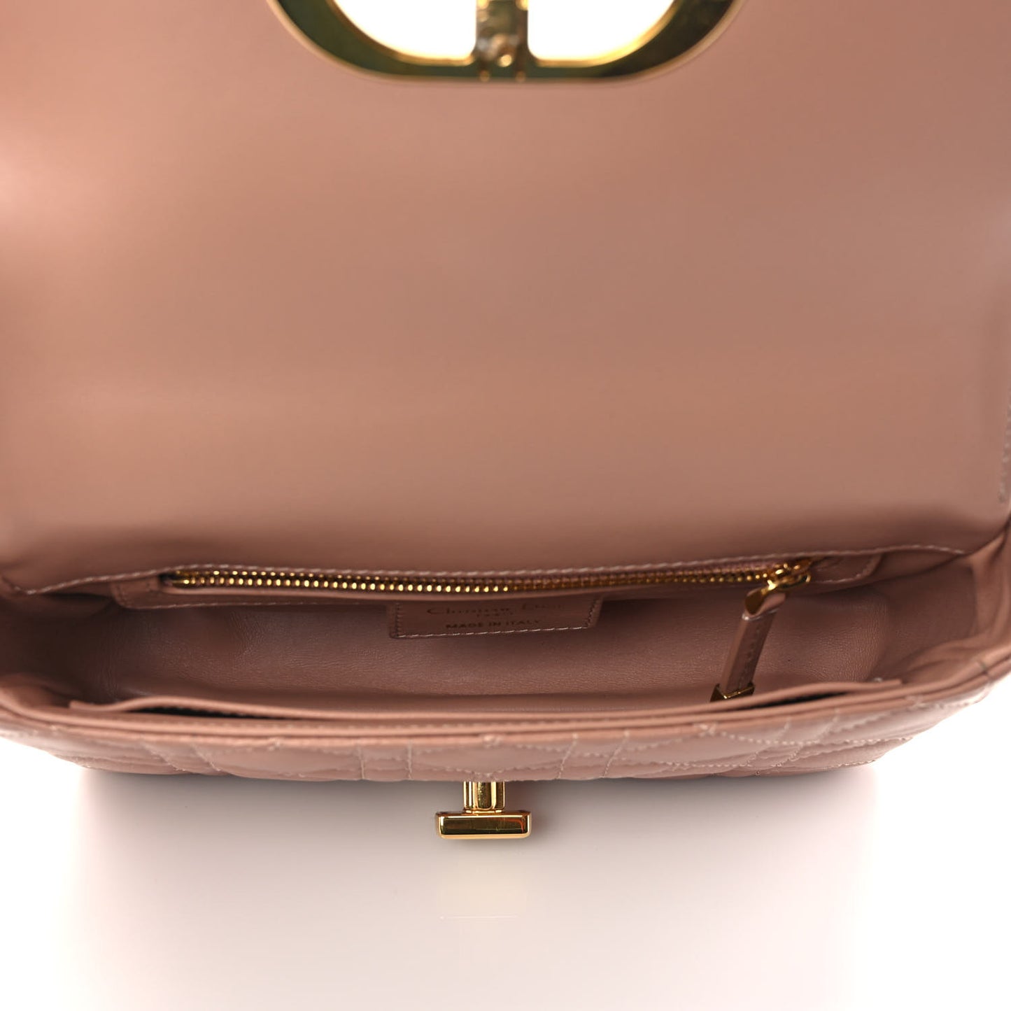 Calfskin Cannage Small Caro Bag Rose De Vents