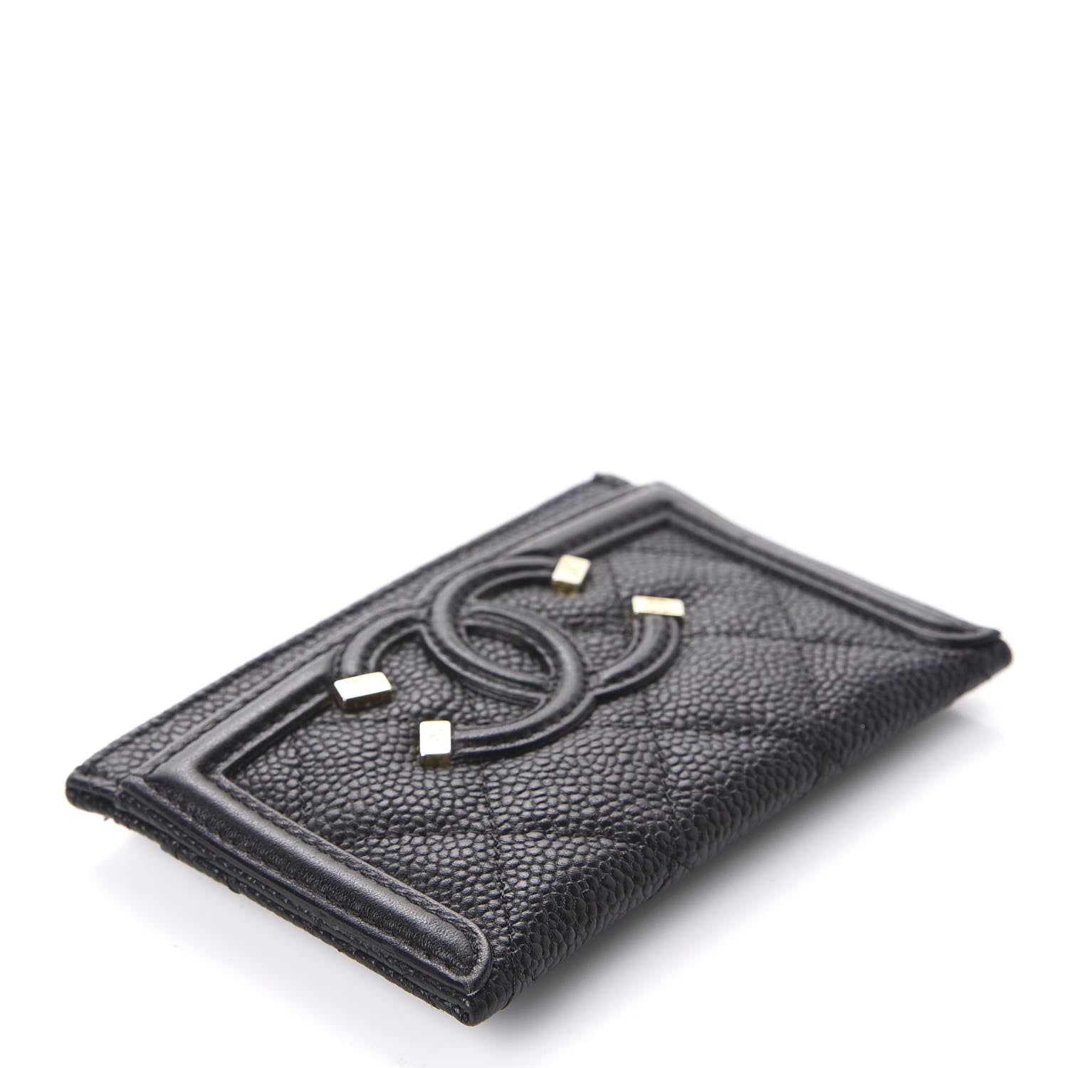 Chanel Caviar Quilted Filigree Card Holder Black 5 of 12
