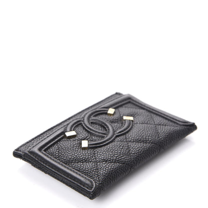 Chanel Caviar Quilted Filigree Card Holder Black 5 of 12