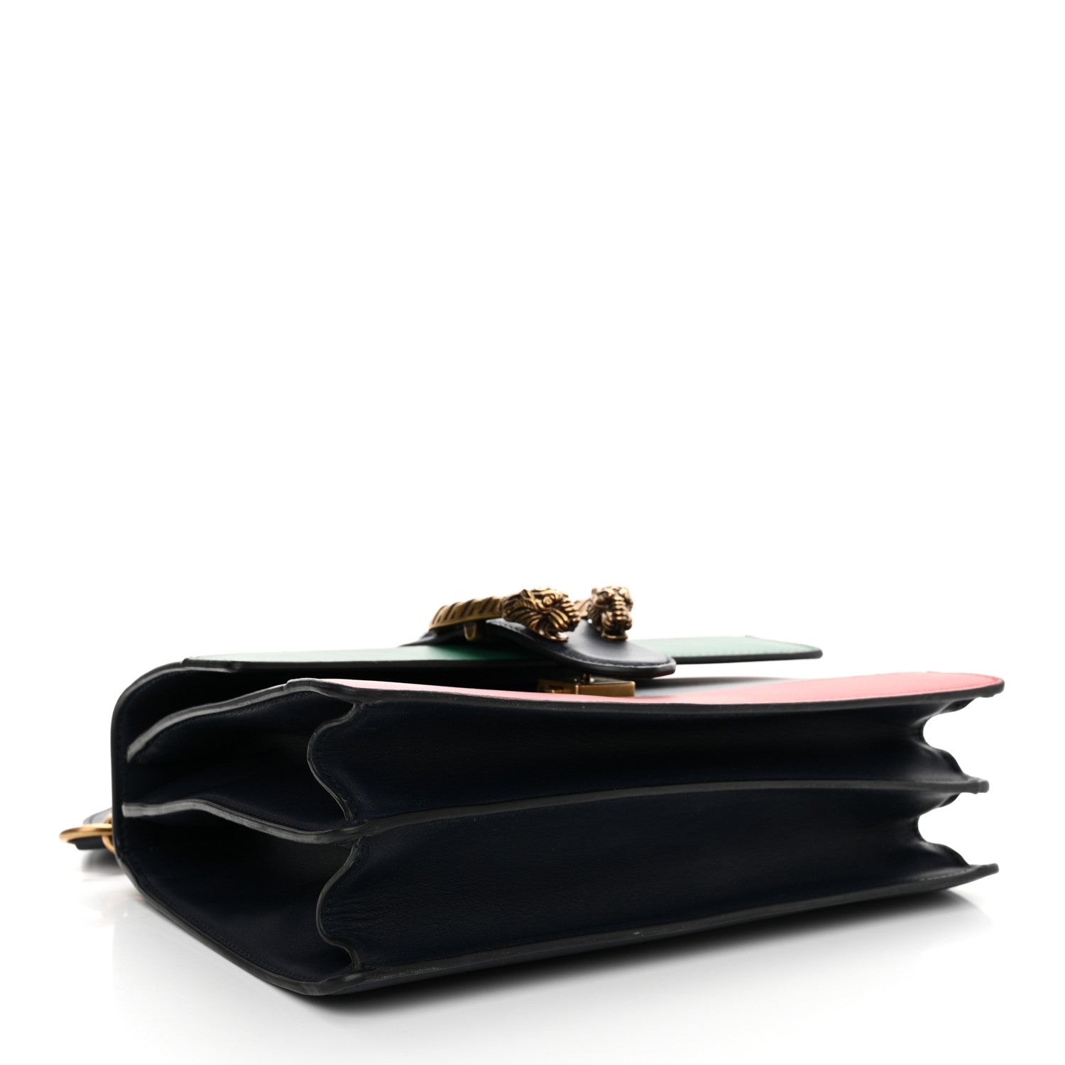 Gucci Moon Calfskin Bamboo Web Medium Dionysus Top Handle Bag Blue Emerald Hibiscus Red 4 of 14