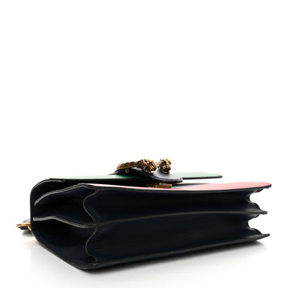 Gucci Moon Calfskin Bamboo Web Medium Dionysus Top Handle Bag Blue Emerald Hibiscus Red 4 of 14