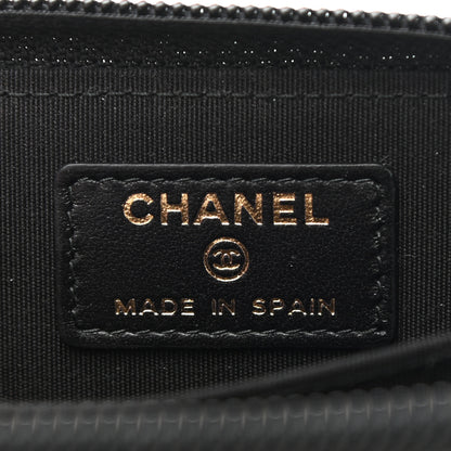 Chanel Caviar Quilted Boy Zip Around Coin Purse Wallet Black 6 of 9