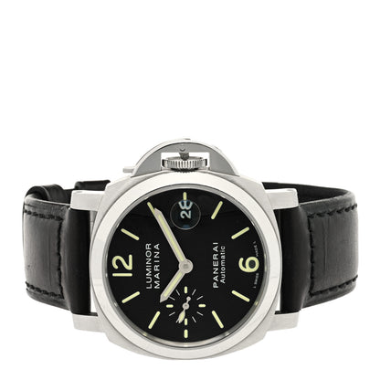 Panerai Stainless Steel Calfskin 40mm Luminor Marina Automatic Watch Black PAM00048 2 of 5