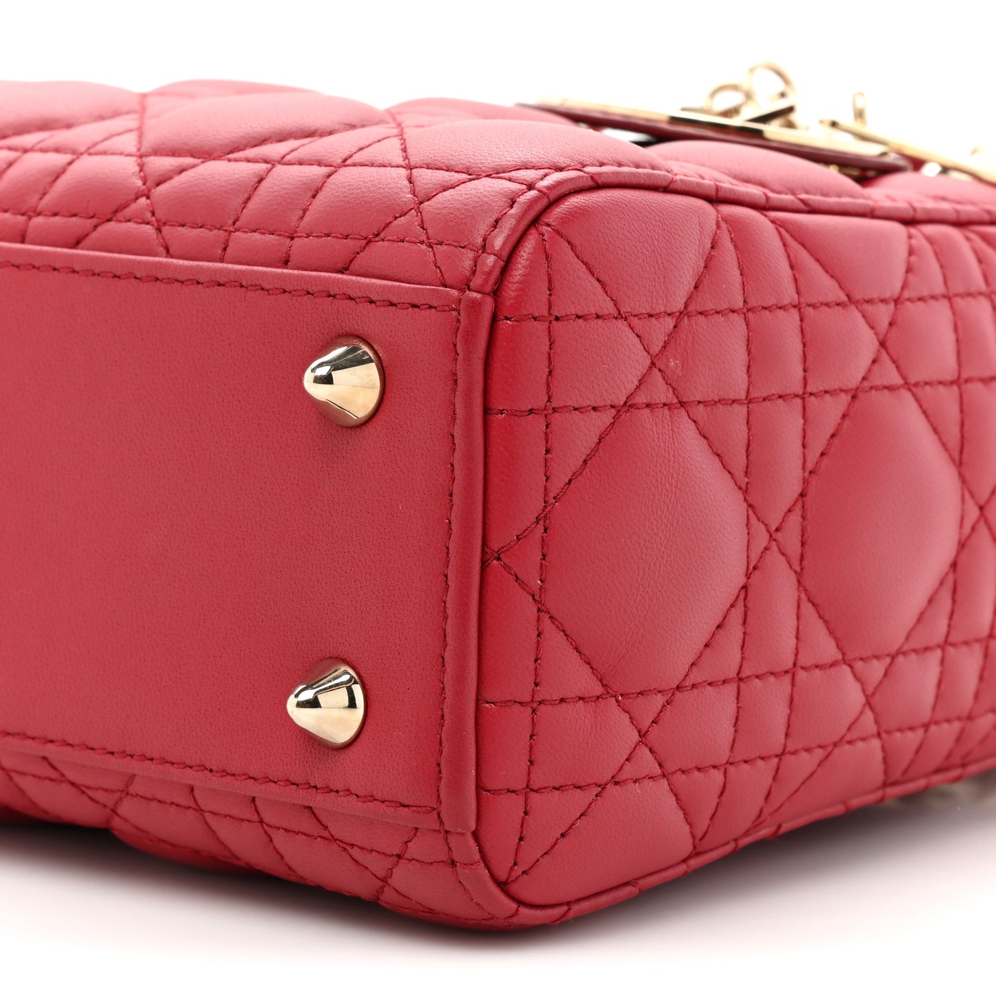 Lambskin Cannage Small My ABCDior Lady Dior Red