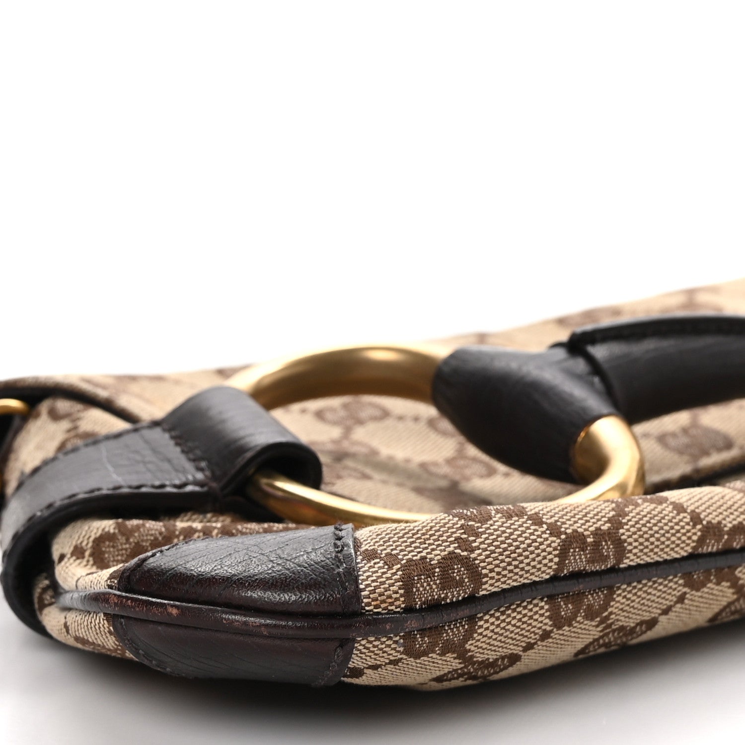 Gucci Monogram Horsebit Clutch Dark Brown 8 of 13