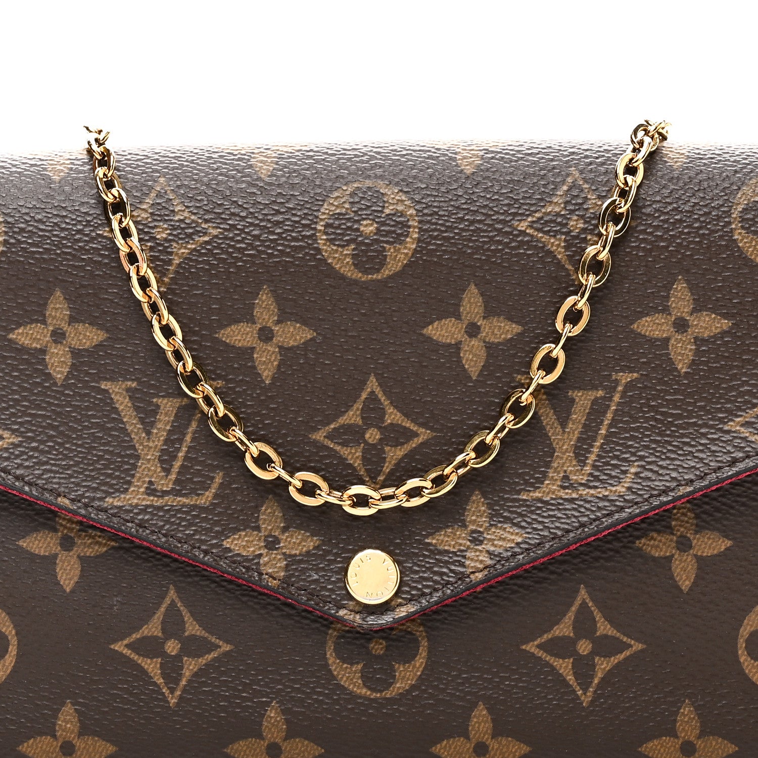 Louis Vuitton Monogram Pochette Felicie Chain Wallet Fuchsia 8 of 10
