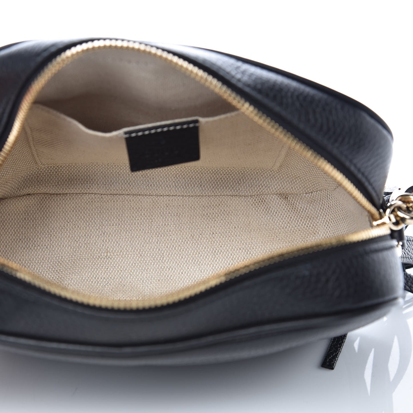 Pebbled Calfskin Small Soho Disco Bag Black