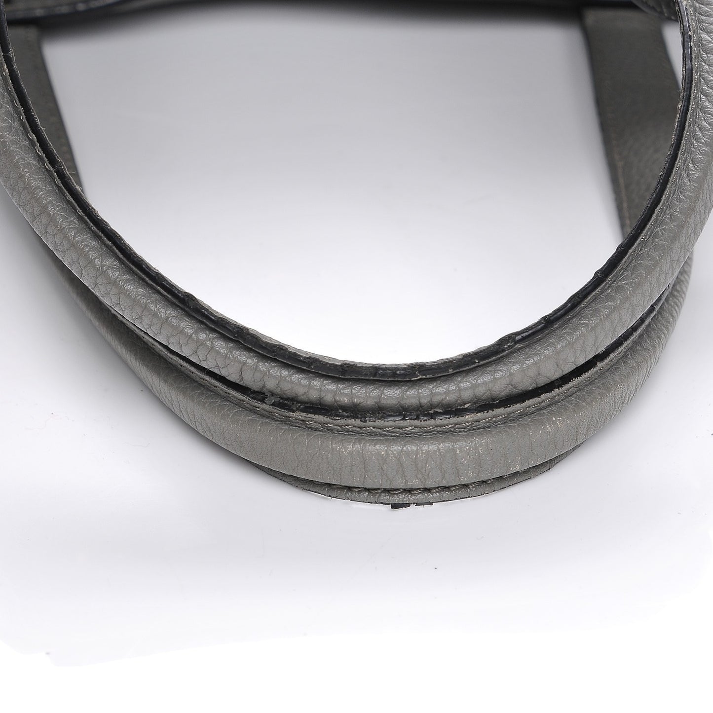 Pebbled Calfskin Large Skull Padlock Zip Around Tote Dark Grey