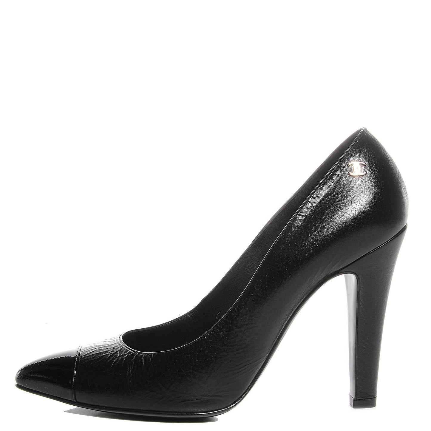 Patent Cap Toe Pumps Black 38.5