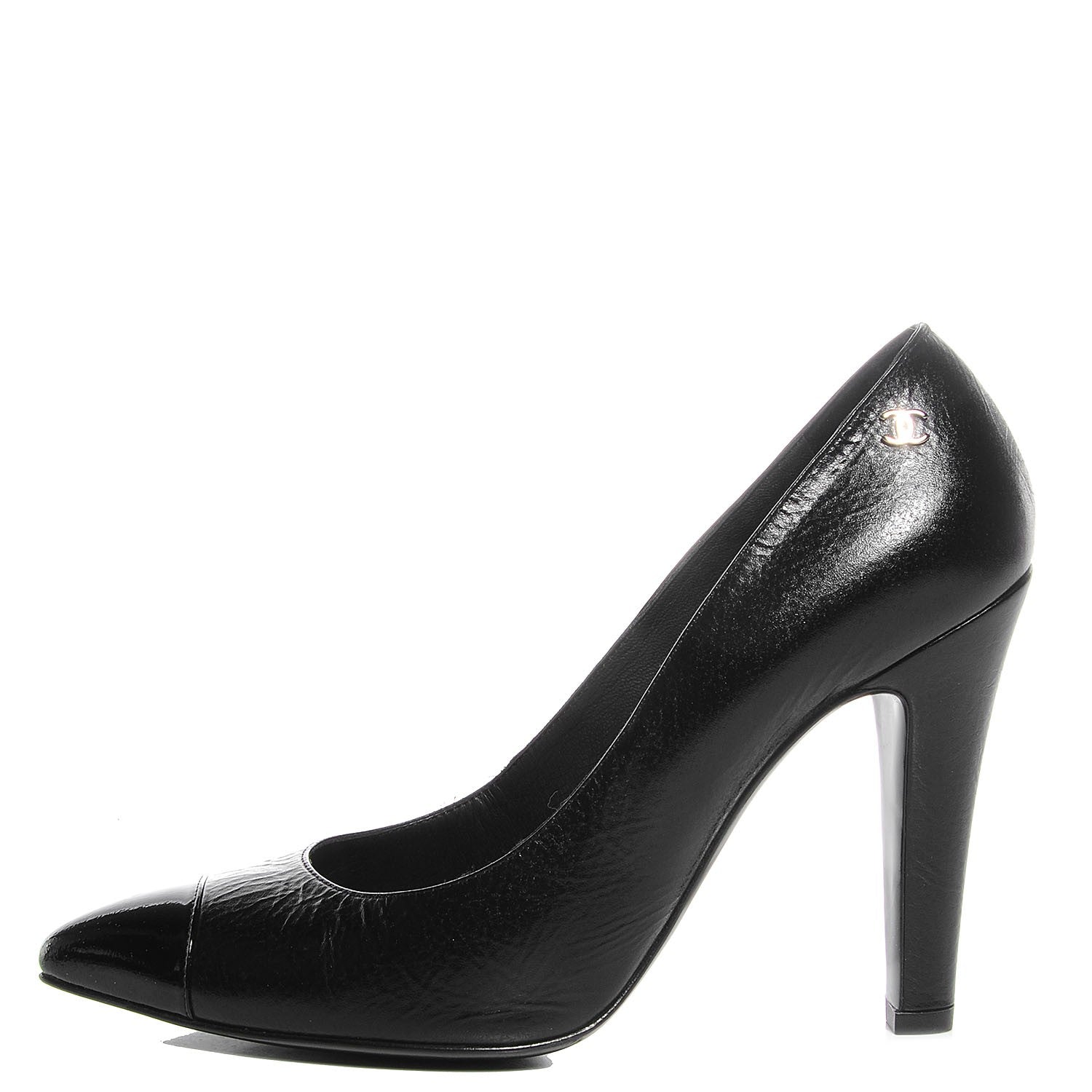 Chanel Patent Cap Toe Pumps Black 38.5 1 of 8