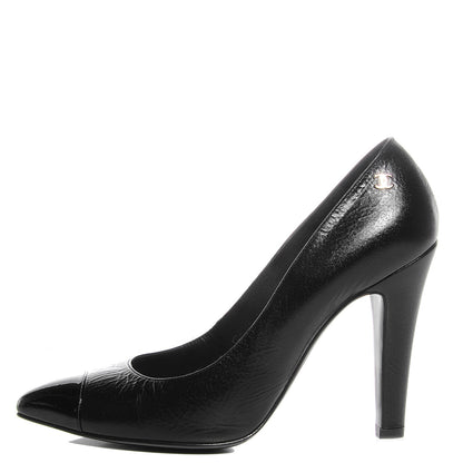 Chanel Patent Cap Toe Pumps Black 38.5 1 of 8