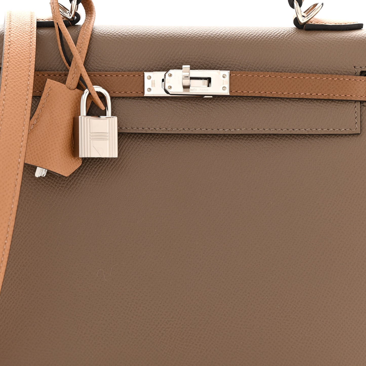 Epsom Tri-Color Kelly Sellier 25 Etoupe Alezan Biscuit