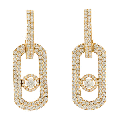 Messika 18K Yellow Gold Diamond XL So Move Pave Pendant Earrings 1 of 5
