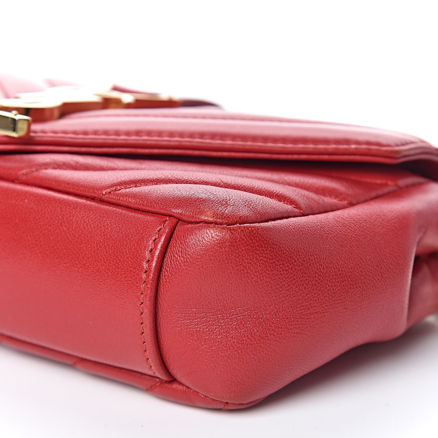 Saint Laurent Nappa Matelasse Chevron Classic Monogram Baby Chain Bag New Red 7 of 12