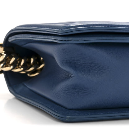 Chanel Lambskin Chevron Quilted Medium Boy Flap Blue 9 of 14