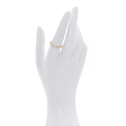 Tiffany 18K Yellow Gold Diamond .08ctw Elsa Peretti Curved Wedding Band Ring 56 7.5 2 of 5