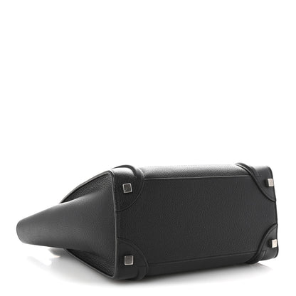 Celine Drummed Calfskin Micro Luggage Black 4 of 10