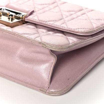 Christian Dior Pearly Lambskin Cannage Miss Dior Promenade Pouch Lotus 10 of 16