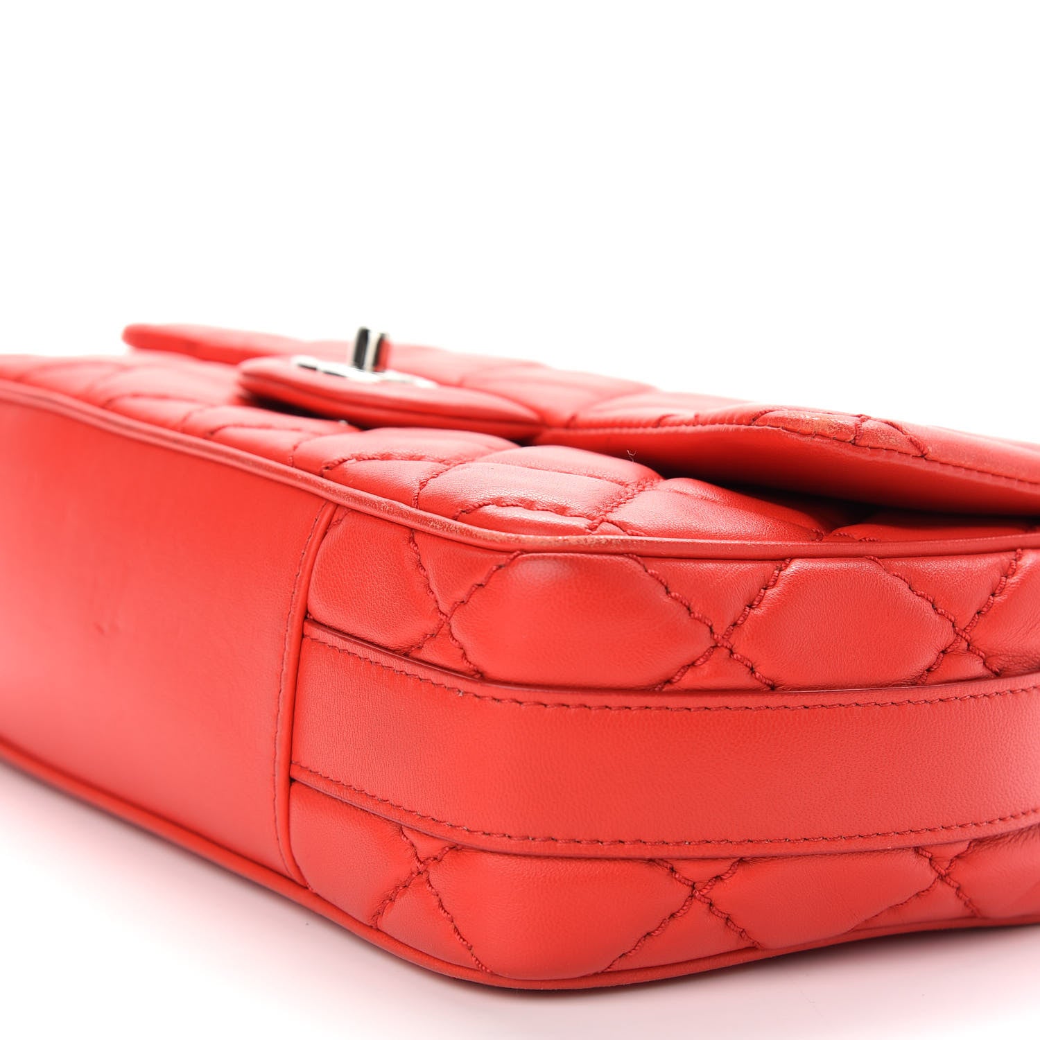 Chanel Lambskin Quilted Medium Easy Carry Flap Red 9 of 11