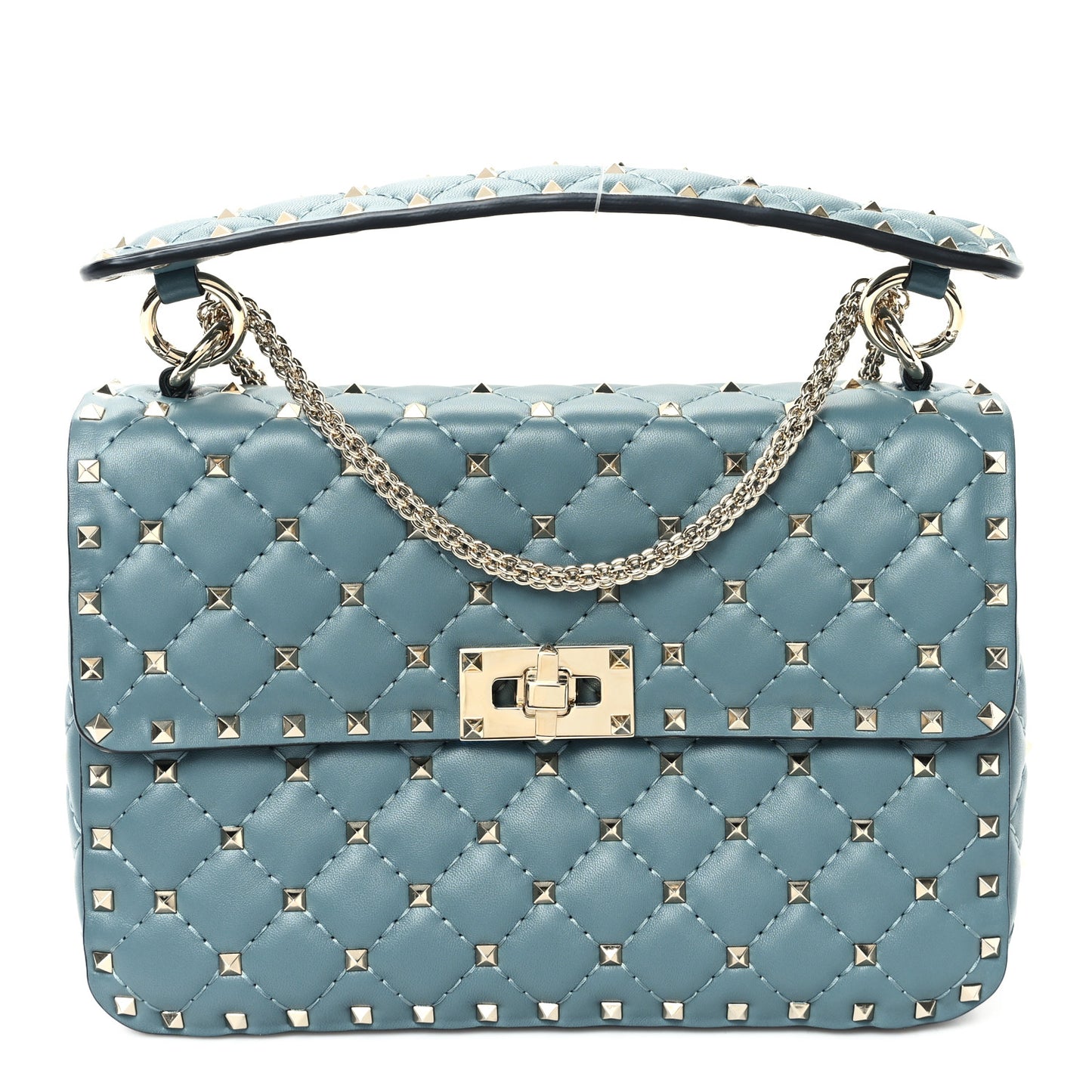 Nappa Medium Rockstud Spike Shoulder Bag Nube