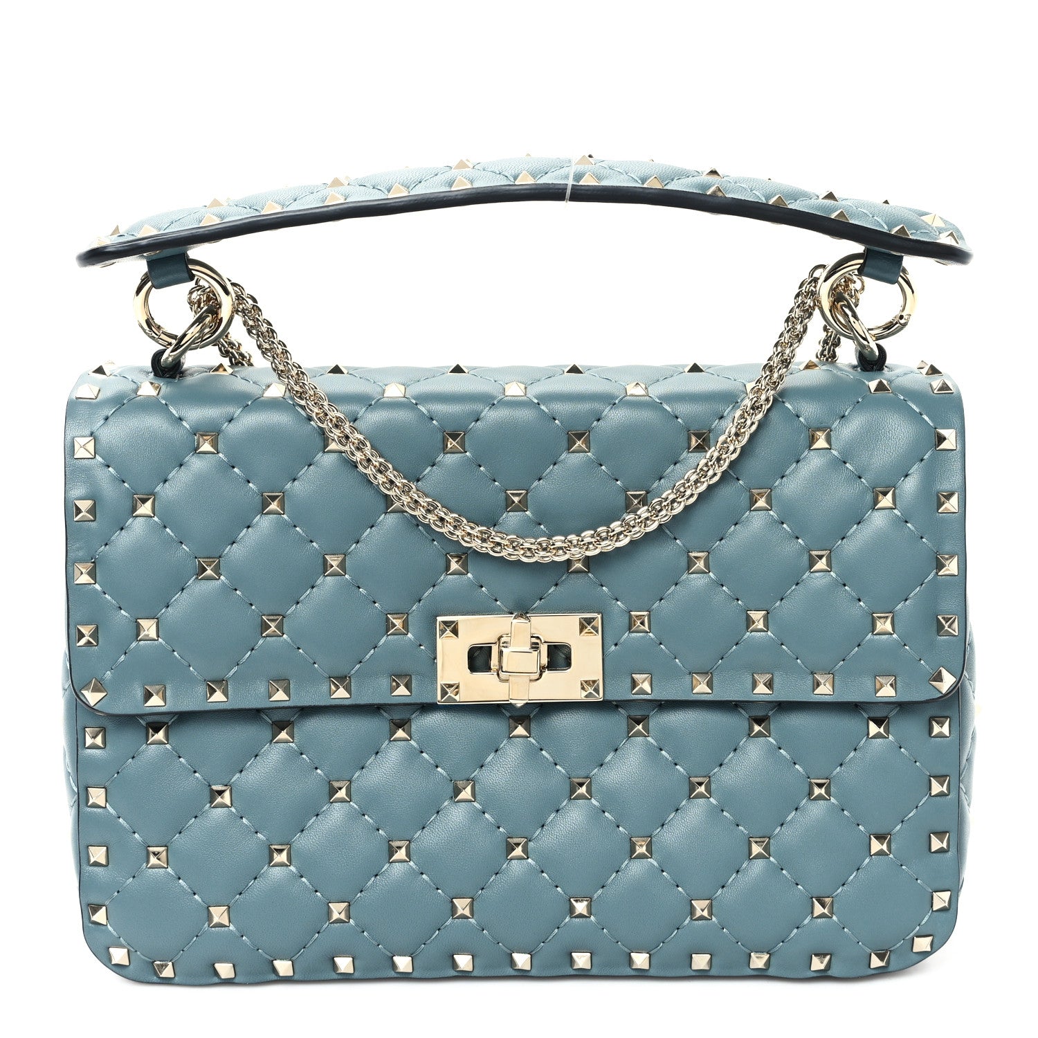 Valentino Garavani Nappa Medium Rockstud Spike Shoulder Bag Nube 1 of 10