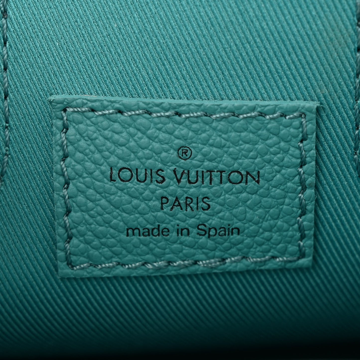 Calfskin Damier Sac Plat XS Blue Teal