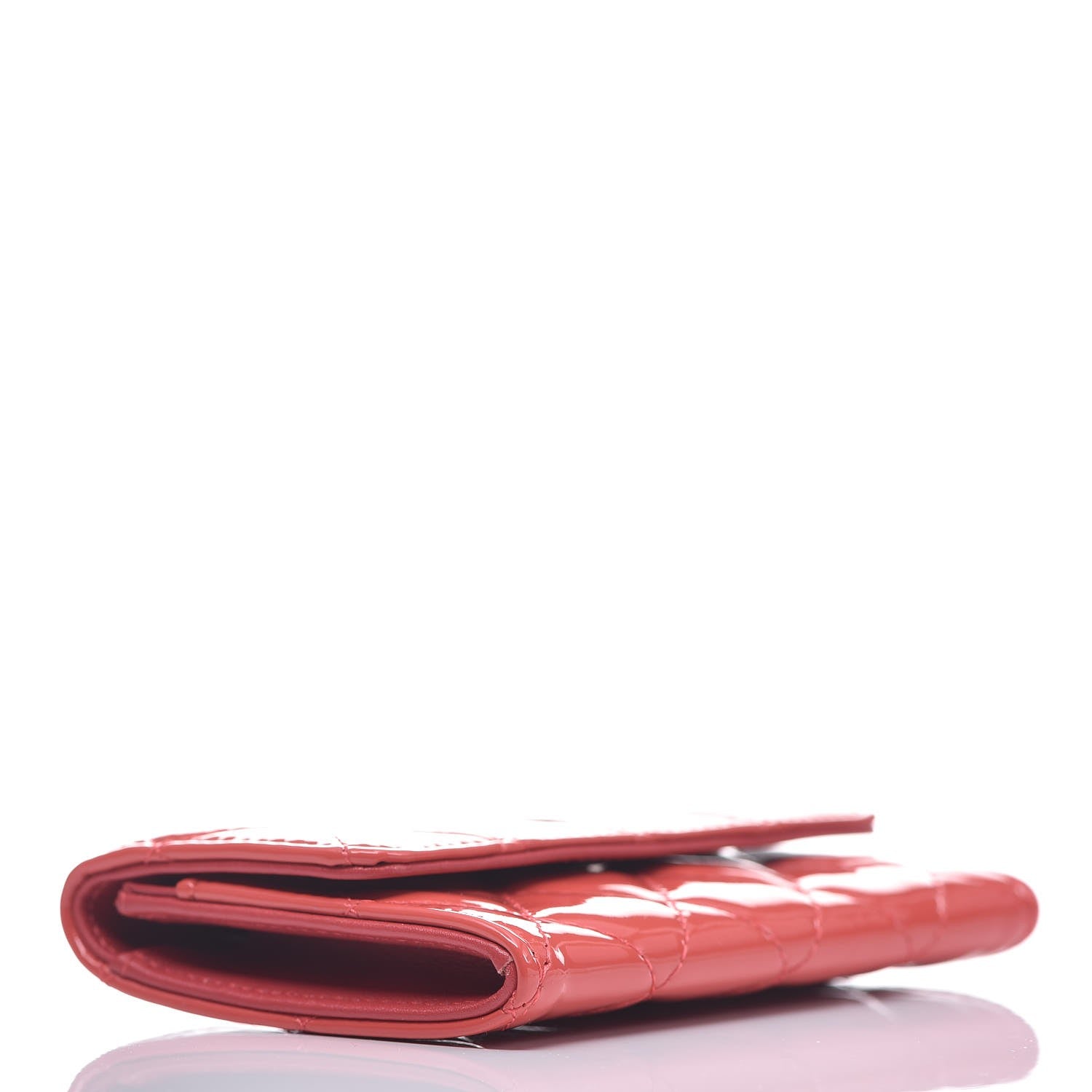 Chanel Patent Quilted Flap Card Holder Dark Pink 4 of 9