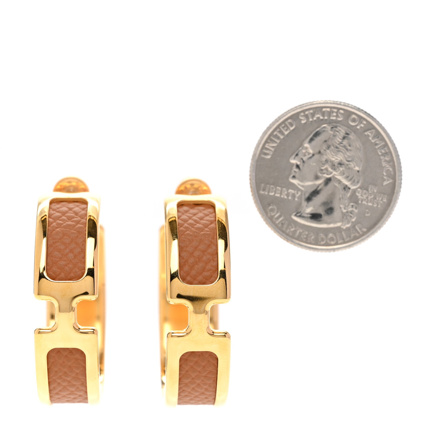 Hermes Epsom Olympe Hoop Earrings Gold 2 of 4