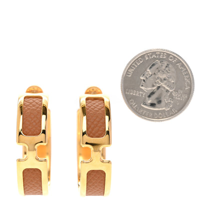 Hermes Epsom Olympe Hoop Earrings Gold 2 of 4